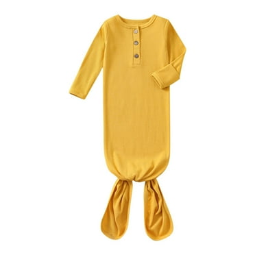 Kaemgyyd Newborn Baby Boys Girls Pajamas Outfit Soft Comfy Long Sleeve Romper Unisex Infant Button Sleep Gown 0-6 Months