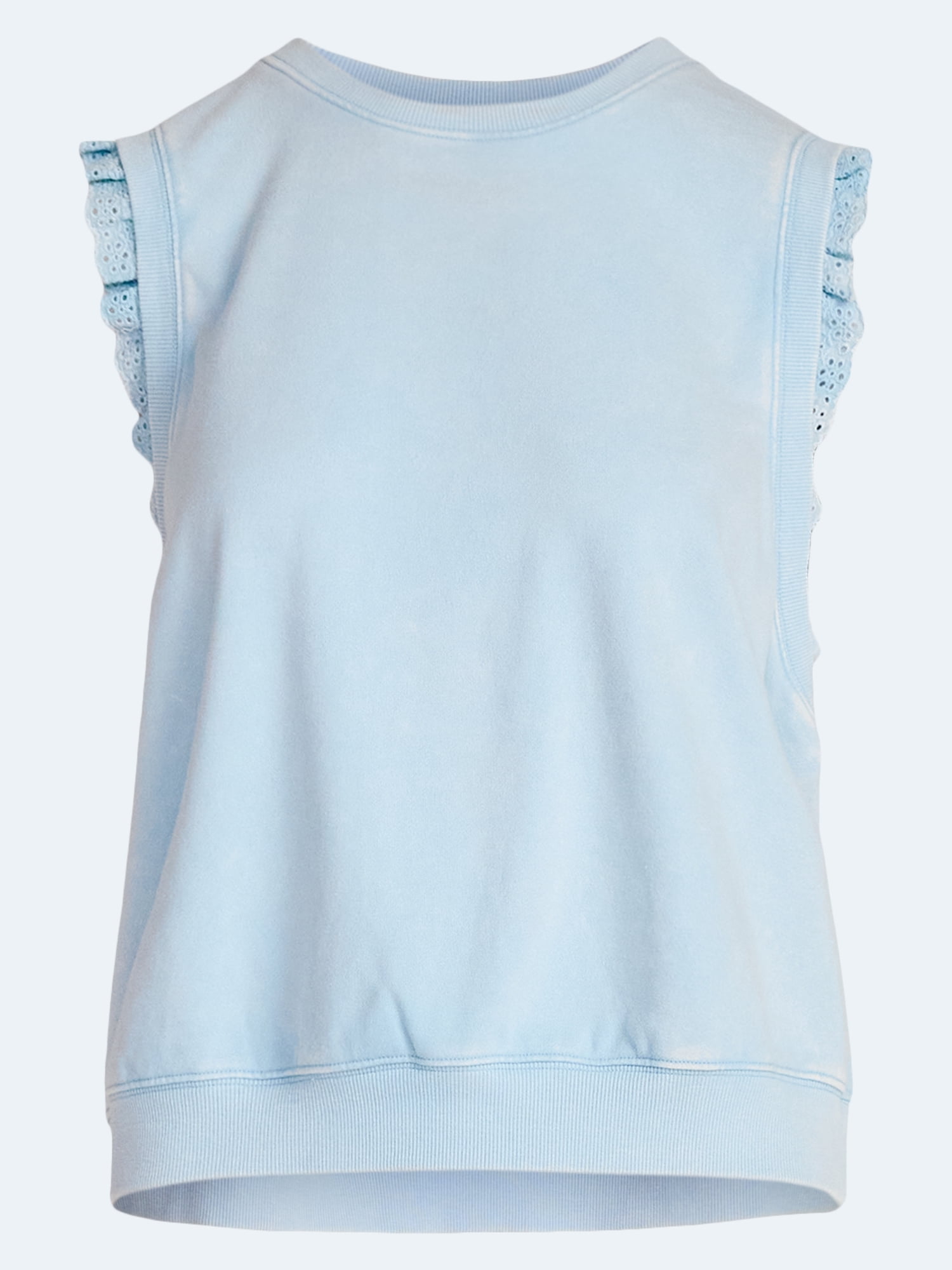 Scoop Women's Sleeveless Ruffle Top, Sizes XS-XXL