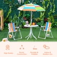 thumbnail image 3 of Outsunny Kids Folding Table and Chairs Set  for Outdoor Garden Patio Backyard with Removable & Height Adjustable Sun Umbrella, Multi, 3 of 9
