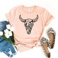 thumbnail image 1 of Cow Skull T-shirt Western Shirt Hunting Gift Travel Tee Boho Top Rodeo Shirts Sunflower T-shirts Mom Mama Floral Country Aztec, 1 of 3