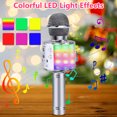 thumbnail image 4 of Syenll Kids Microphone, Wireless Microphone with LED Lights, Microphone Singing Toys Gifts for Kids and Adults, Silver, 4 of 9