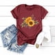 thumbnail image 2 of Gibobby Camisetas Mujer Manga Corta Camiseta holgada con estampado cuello redondo y manga corta algodón versión clásica para mujer(Vino,G), 2 of 4