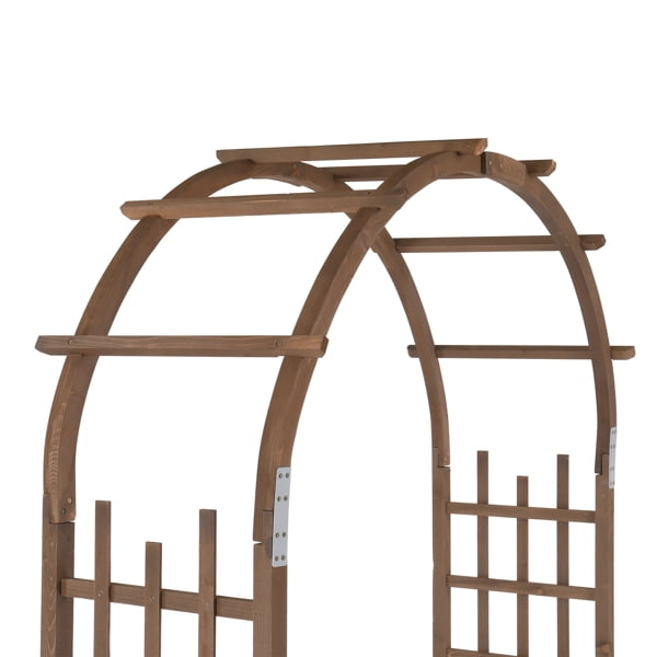 Alvantor Dark Brown Wooden Garden Arbor, 85.4 in H Fir Wood
