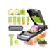 thumbnail image 1 of Rallador multiusos corta rebana pica y ralla verduras frutas acero inoxidable utensilios de cocina práctico multifuncional alimentos preparación rápida cocina hogar resistente diseño ergonómico,Negro, 1 of 8