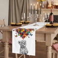 thumbnail image 3 of Funny Lions Cotton Linen Table Runner for Dining Kitchen, Modern Abstract Art Colorful Love Hearts Wedding Outdoor Party Tablerunners Decoration, Dresser Scarf Coffee Tablecloth Runners 13x70 Inches, 3 of 9