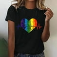 thumbnail image 2 of Dovford T Shirts Women Rainbows Heart Graphic Tees Shirts LGBT Shirts Casual Short Sleeve Tops, 2 of 7