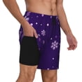 thumbnail image 2 of Balery Crystal Purple Snowflake Bañador para hombre, shorts de playa de secado rápido con entrepierna y forro de compresión-3X-Large, 2 of 6
