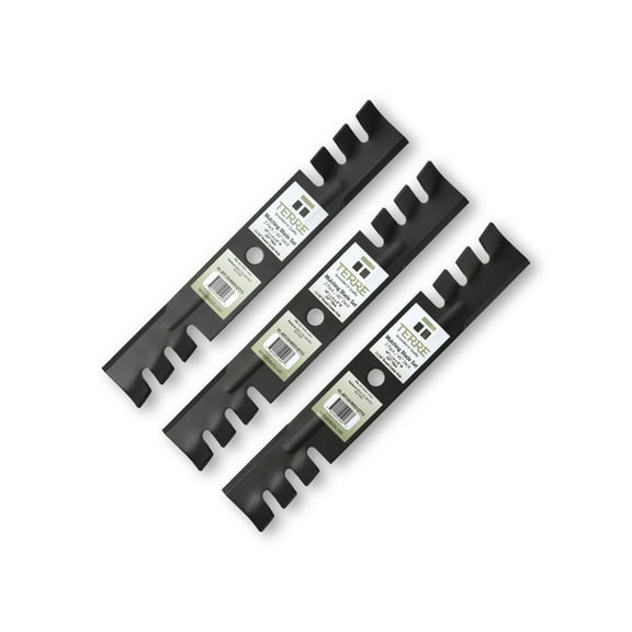 Terre Products, 3 Pack Mulching Lawn Mower Blades, 46 Inch Deck, Compatible with John Deere, Lesco, Sabre, Replacement for AM31100, M41967