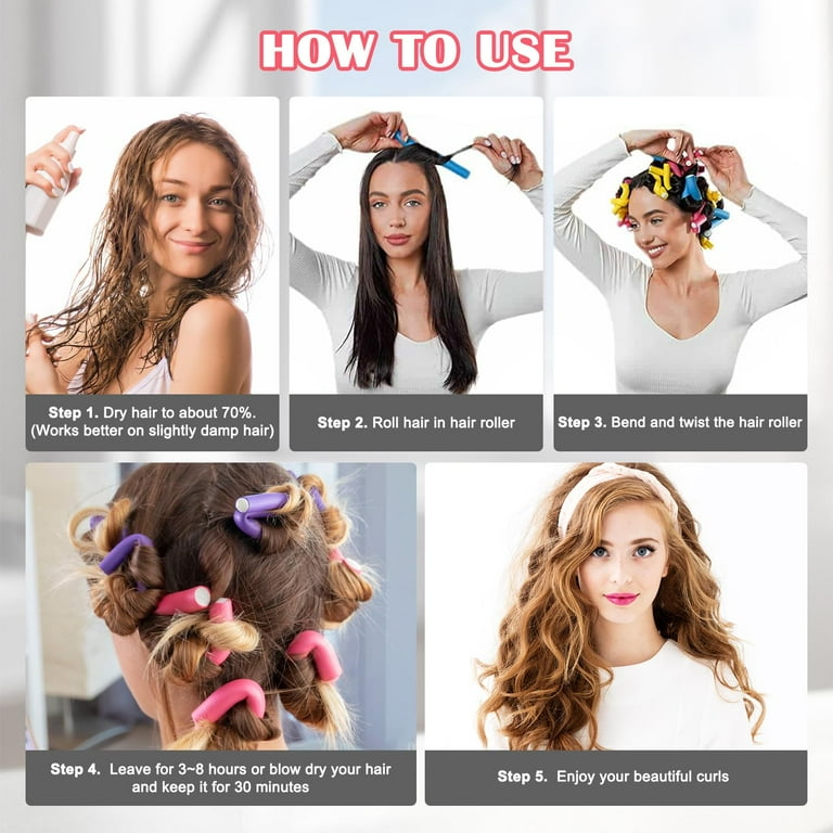 Long Hair Non Heat Hair Rollers Heatless Hair Curlers For Long