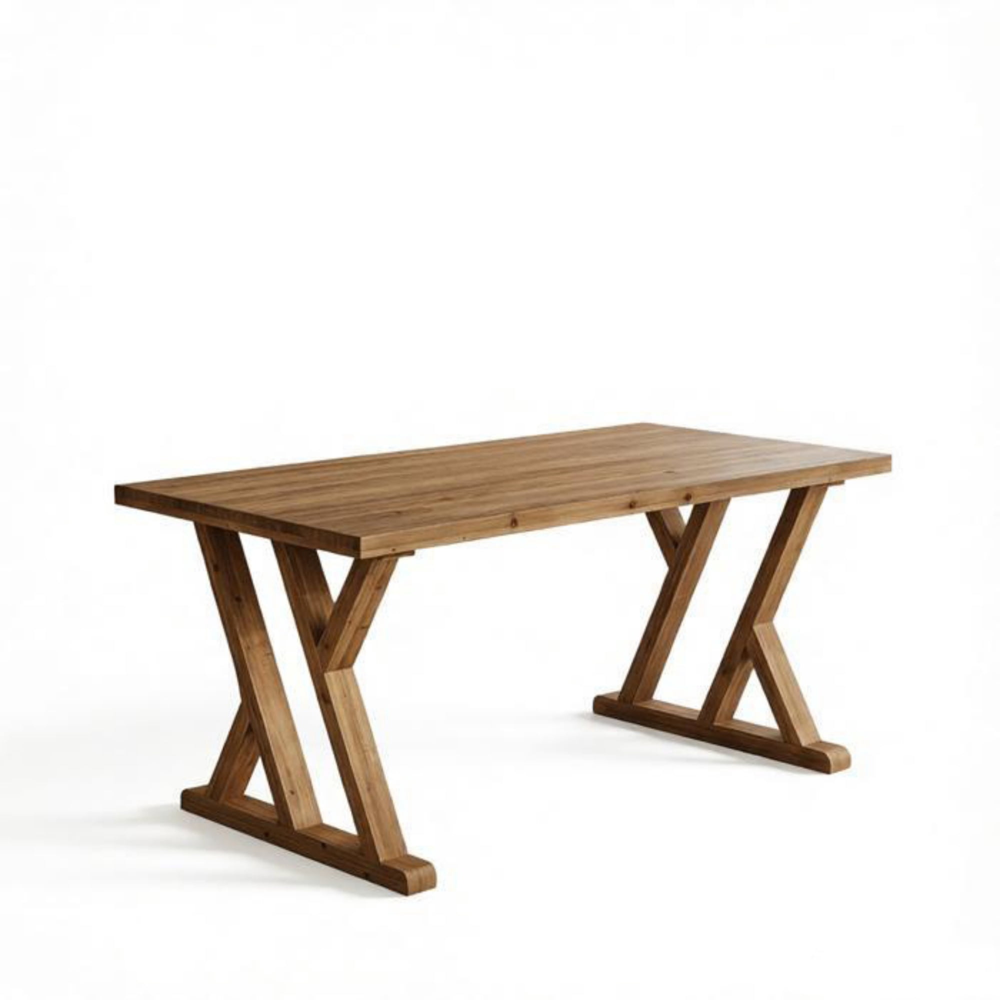 63" Farmhouse Dining Table Wood Kitchen Table for 4 to 6 People