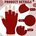 thumbnail image 3 of 4 Pairs Winter Half Finger Gloves Knitted Fingerless Mittens Warm Stretchy Gloves for Men and Women, 3 of 6
