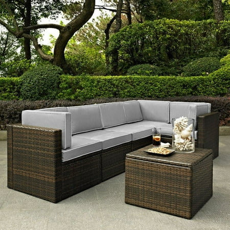 Crosley Furniture Ko70007br Gy Palm Harbor 6 Piece Resin Wicker Crosley Furniture Ko70007br Gy Palm Harbor 6 Piece Resin Wicker Outdoor Sectional Seating Set Brown Grey