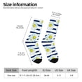 thumbnail image 6 of Uemuo Daisy Striped Nautical Pattern Women's Crew Socks, Soft Durable Breathable Moisture-Wicking with Odor Control Cotton socks, 6 of 9