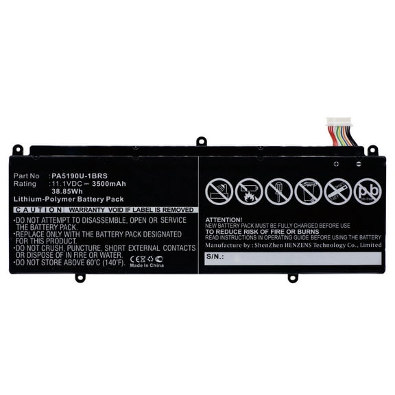 Batteries N Accessories BNA-WB-P4644 Laptops Battery - Li-Pol, 11.1V, 3500 mAh, Ultra High Capacity Battery - Replacement for Toshiba PA5190U-1BRS Battery