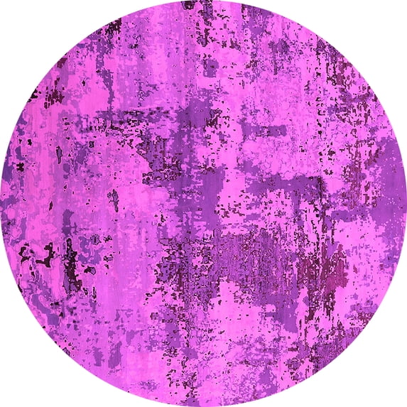 Ahgly Company Indoor Round Oriental Pink Industrial Area Rugs, 3' Round
