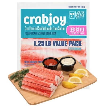 Louis Kemp Crabjoy Crab Flavored Seafood Leg Style, Gluten-Free, 6g Protein, 20 oz Pouch
