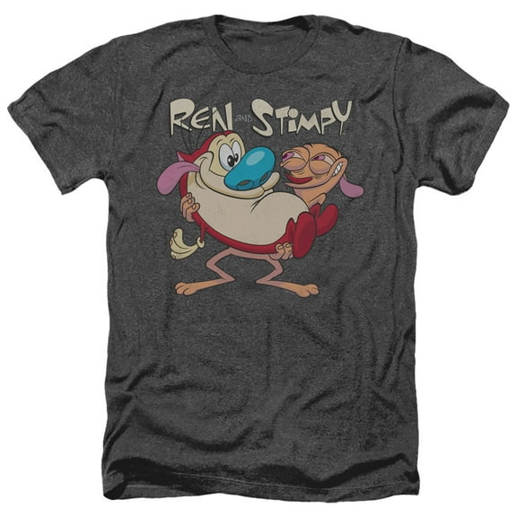 Ren and Stimpy Two of a Kind Unisex Adult Heather T Shirt