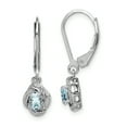thumbnail image 1 of Sterling Silver Rhodium-plated Diam. & Aquamarine Earrings QBE12MAR, 1 of 2