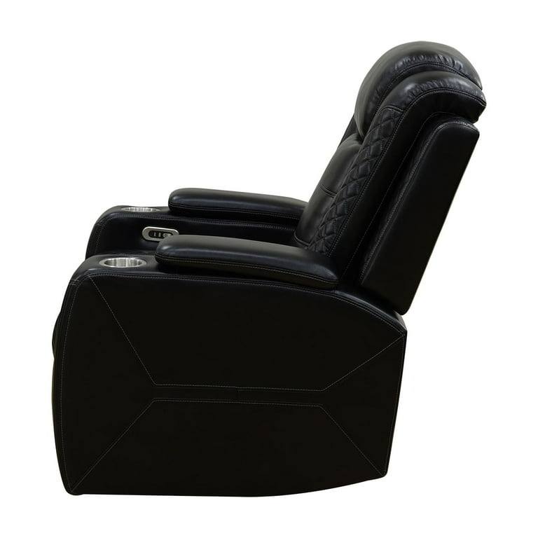 Gewnee Power Recliner Chair, Black Air Leather with USB & Massage photo 7