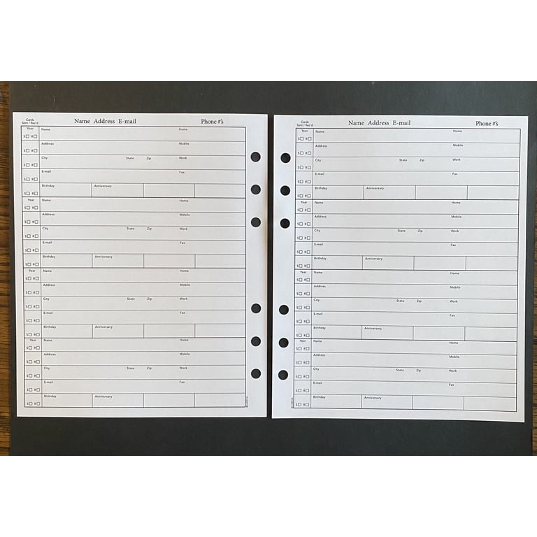 Hallmark Address Book Pages 5 3/4 X 7 Inch Address Refills 48 Pages (24 ...