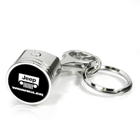 Jeep Wrangler Piston Style Chrome Metal Key Chain
