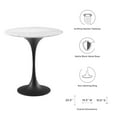 thumbnail image 5 of Sofa Side Table, Round, White Black, Artificial Marble, Metal Steel, Modern Contemporary Mid-Century, Living Lounge Cafe Room Hotel Lobby Hospitality, 5 of 6