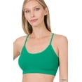 thumbnail image 2 of Zenana Women & Plus Cross Back Padded Seamless Bralette Sports Bras with Adjustable Strap, 2 of 5