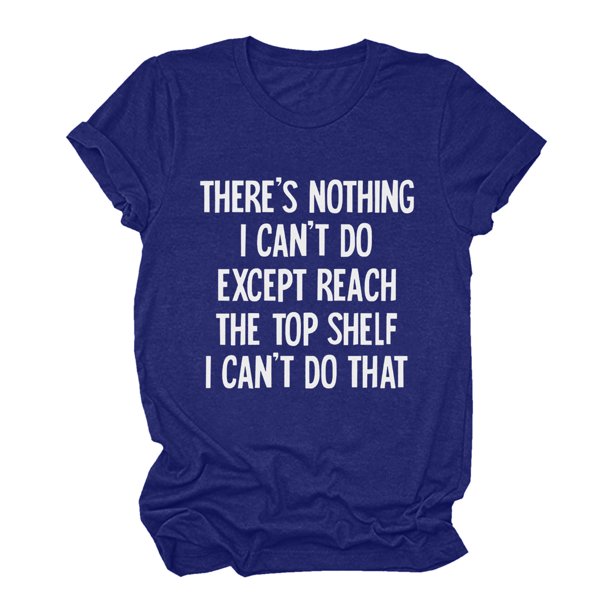 Gibobby Playera Corte clásico para Mujer Mujeres Casual Impresión Manga Corta Tops Blusa Cuello Redondo Casual Tee Túnica Camisas(Azul,G)