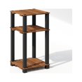 thumbnail image 2 of Furinno Turn-N-Tube 3-Tier Wood Slat End Table with Open Shelves, Natural/Black, 2 of 6