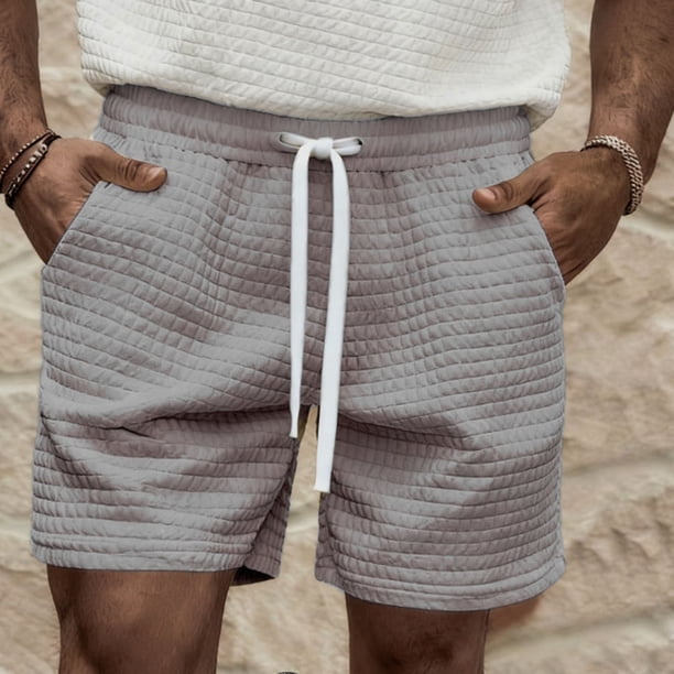 Ceisia Men's Waffle Knit Casual Shorts with Elastic Drawstring Waist & Side Pockets Gifts