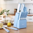 thumbnail image 2 of Hecef 15-Piece Knife Block Set, Ultra-Sharp Stainless Steel Knives with Rustproof Coating, 2 of 11