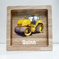 thumbnail image 5 of Personalized Savings Piggy Bank for Boys Custom Name Money Box Construction Truck Road Roller Compactor Tractor Heavy Equipment Themed Toddler Boys Gift - Teach Savings in Style - Made in America, 5 of 8