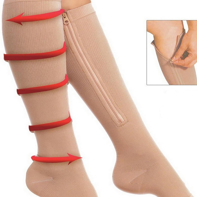 SUPERHOMUSE Arch Support Compression Socks, Open Toe 2030 mmHg Zipper