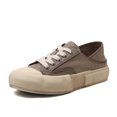 thumbnail image 4 of Zapatos de otoño 2022 para mujer, zapatos planos de piel auténtica con cordones, zapatos sencillos, zapatos de plataforma color beige, naranja y gris, 4 of 4