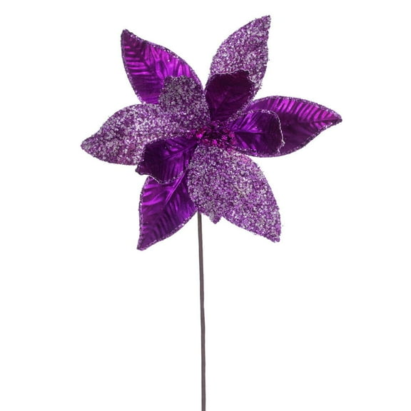 21.5" Plum Poinsettia 11" Flower 6/Bag