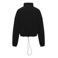 thumbnail image 5 of qolati 2024 Fall Sweatshirts for Women Shaker Cozy Long Sleeve Cropped Pullover Sweater Casual Stand Collar Fuzzy Fleece Blouse Tops with Pockets, 5 of 7
