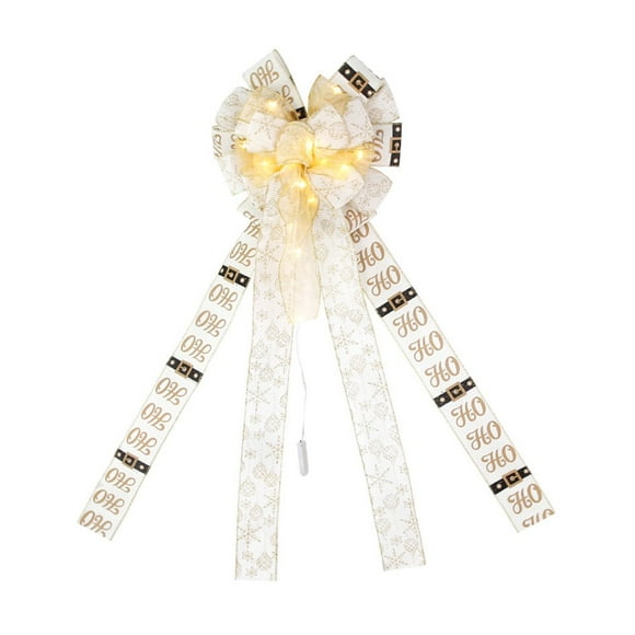 Christmas Tree Bow LED Ribbon Bows Christmas Tree Ornaments For Home Christmas Tree Wreaths Decoration