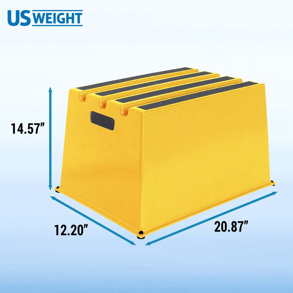 US Weight 1-Step Yellow Safety Step – Lightweight, Durable, Anti-Slip Step Stool with High Visibility