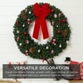thumbnail image 3 of Best Choice Products 48in Artificial Pre-Lit Fir Christmas Wreath Decoration w/ 250 LED Lights, 714 Tips, Power Plug-In, 3 of 7
