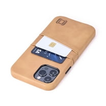 Dockem iPhone 12 / 12 Pro Exec M2 Wallet Case; Built-in Metal Plate, 2 Card Slots, Khaki