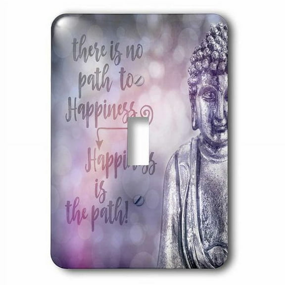 3dRose Buddha with Wisdom Words There is No Path To Happiness Socket Plate