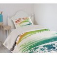 thumbnail image 2 of Ambesonne Colorful Quilted Coverlet 2 Pcs, Grunge Summer Scenery, Twin Size, Multicolor, 2 of 5