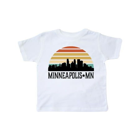 

Inktastic Minneapolis Minnesota Skyline Retro Sunset Gift Toddler Boy or Toddler Girl T-Shirt