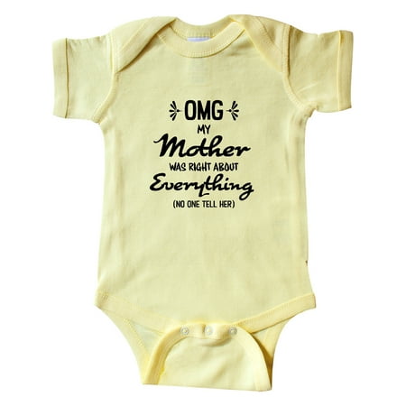 

Inktastic OMG My Mother was Right abuot Everything! Gift Baby Boy or Baby Girl Bodysuit