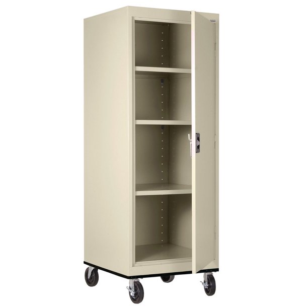 Sandusky Lee 24 W X 24 D X 66 H 4 Shelf Transport Mobile Storage Cabinet Walmart Com Walmart Com