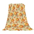 thumbnail image 2 of HomeKingdee Autumn Season Pumpkin Throw Blanket Fall Leaf Maple Wheat Harvest Fall Decor Beige Blanket Cozy Soft Lightweight Flannel Plush Blankets, 2 of 8