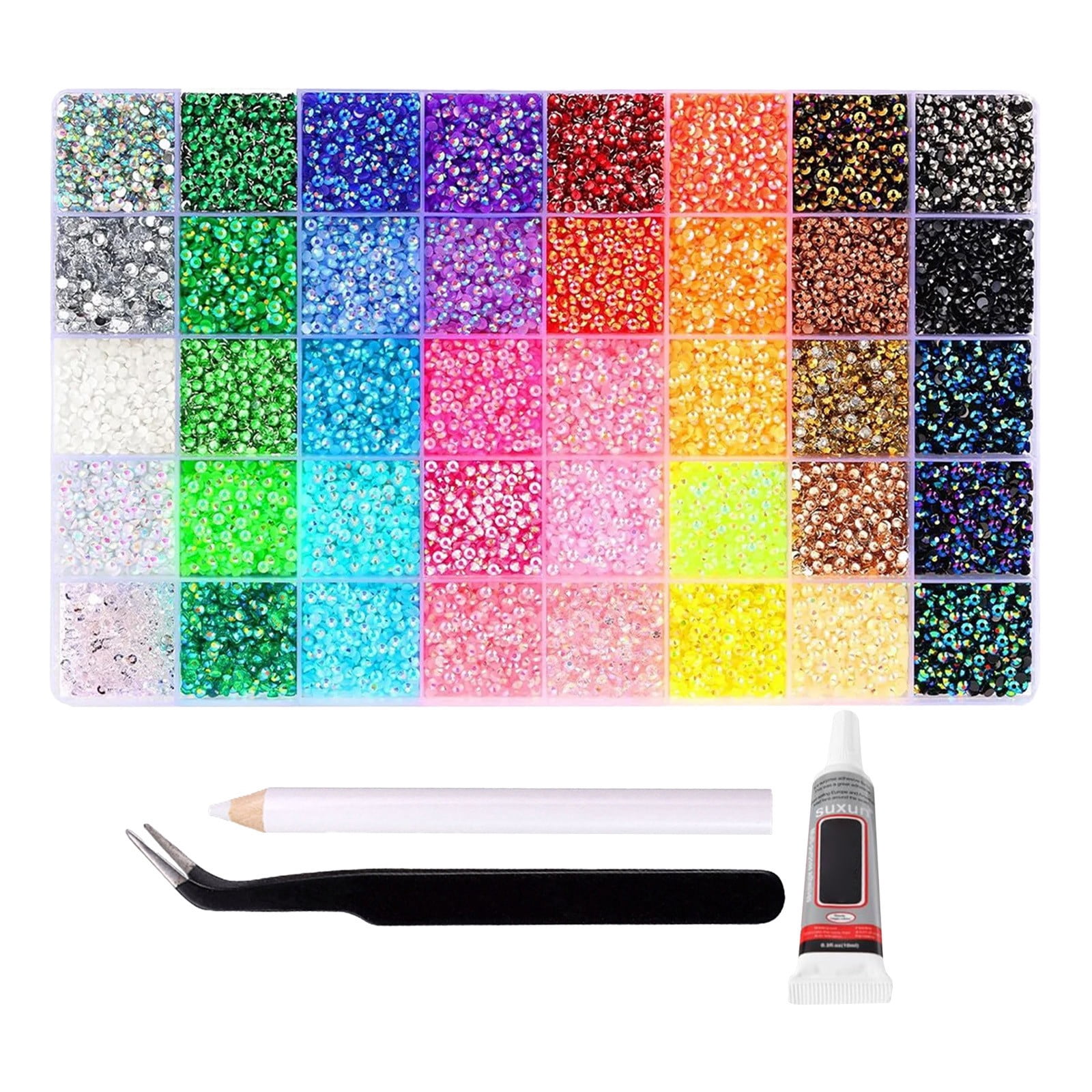 ERTZAE&nbsp;40 Color Resin Jelly Rhinestones For Bedazzling,Flatback Gems For Crafting,Bedazzling Kit For Clothing Shoes Book Diamond Art