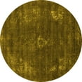thumbnail image 1 of Ahgly Company Machine Washable Indoor Round Oriental Yellow Industrial Area Rugs, 8' Round, 1 of 4