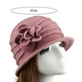 thumbnail image 5 of rygai Flower Decor Wide Brim Round Dome Woolen Hat Middle Aged Ladies Elegant Bucket Hat,Orange, 5 of 8
