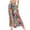 Multicolor, variant on Women's Printed Wide Leg Straight Pants with Lace-Up Detail & Side Slit, Casual Flowy Trousers for Bohemian Style, Lightweight Fabric,Blue S